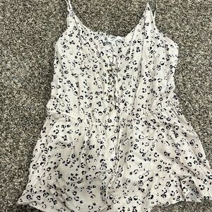 Cream patterned tank top